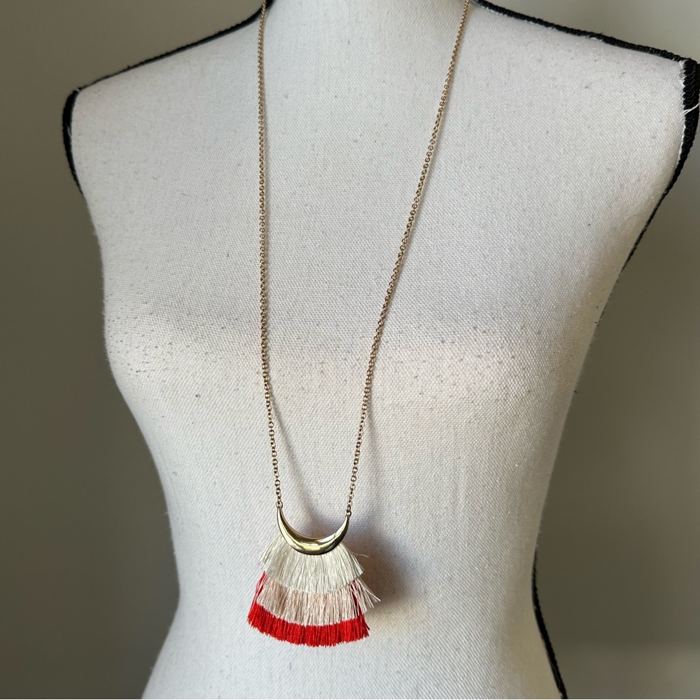 Gold Tone fringe necklace